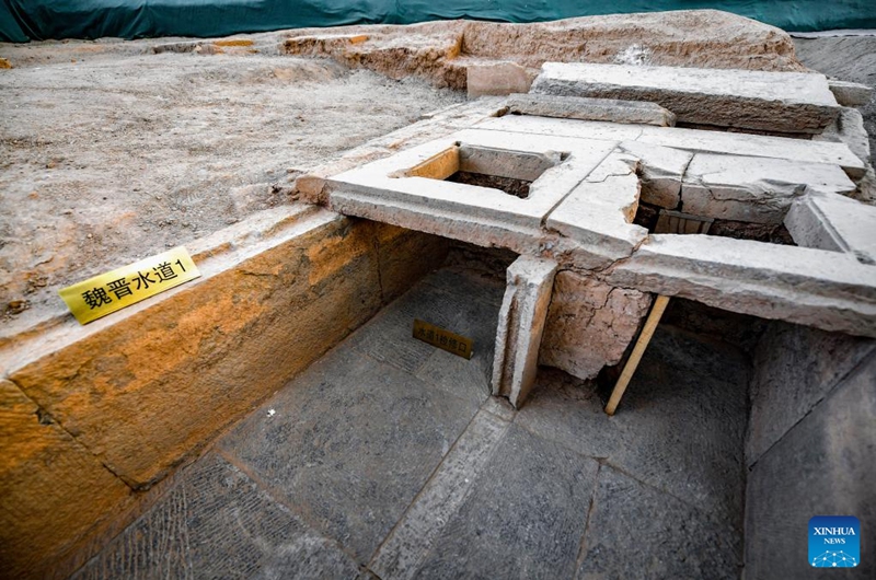 This photo taken on Jan. 6, 2023 shows the ruins of water channels dating back to the Wei and Jin dynasties (220-420) in Luoyang city site in Luoyang, central China's Henan Province. The ancient capital Luoyang site in today's Henan Province has recently discovered over 80 meters of water channels dating back to the Wei and Jin dynasties (220-420). Photo: Xinhua