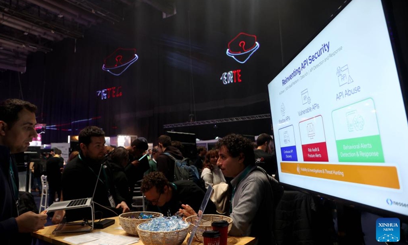 People attend the CyberTech Global in Tel Aviv, Israel, on Jan. 31, 2023.(Photo: Xinhua)