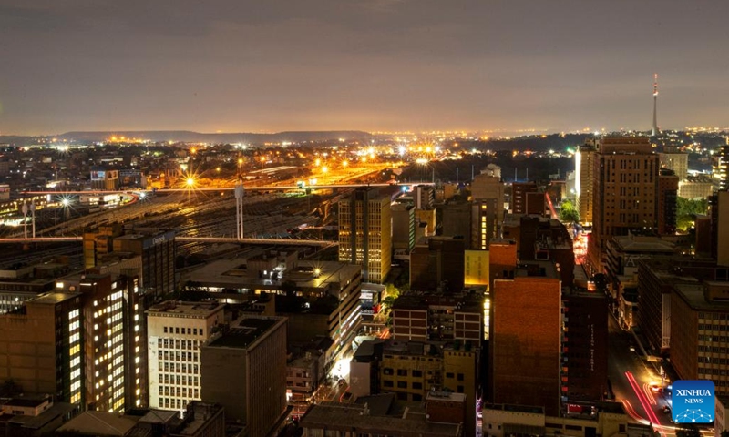 This photo taken on Jan. 31, 2023 shows the night view of Johannesburg, South Africa.(Photo: Xinhua)