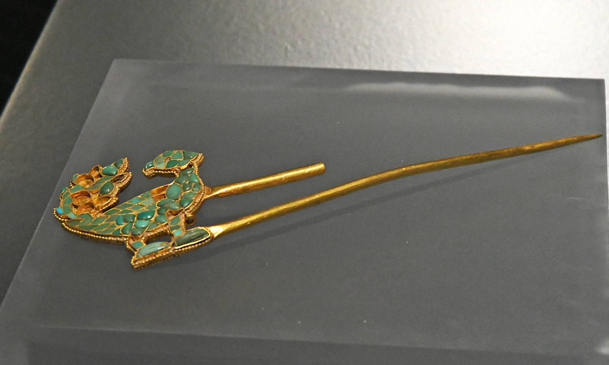 An ancient hairpin unearthed from the 2018 Xuewei No.1 Tomb Photo: IC