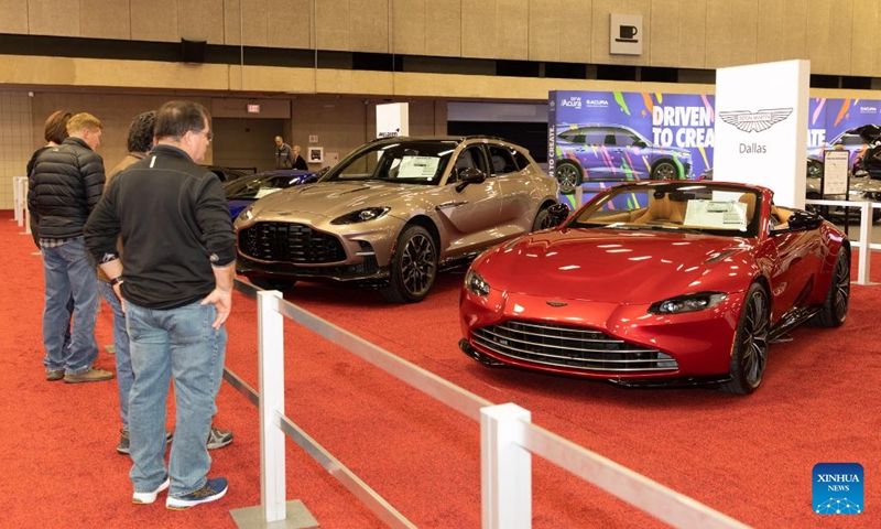 People visit the North Texas Auto Show in Dallas, Texas, the United States, on Feb.16, 2023. The four-day North Texas Auto Show kicked off in Dallas on Thursday.(Photo: Xinhua)