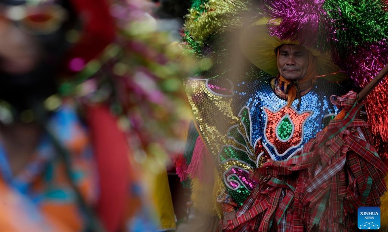 A reveler attends the Carnaval 2023 in Nazare da Mata, Pernambuco, Brazil, Feb. 20, 2023.(Photo: Xinhua)