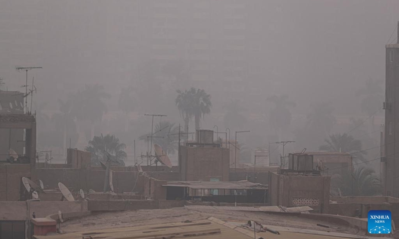 Buildings are shrouded in heavy fog in Cairo, Egypt, Feb. 28, 2023.(Photo: Xinhua)