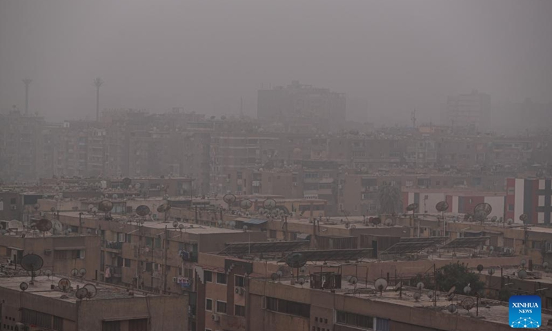 Buildings are shrouded in heavy fog in Cairo, Egypt, Feb. 28, 2023.(Photo: Xinhua)