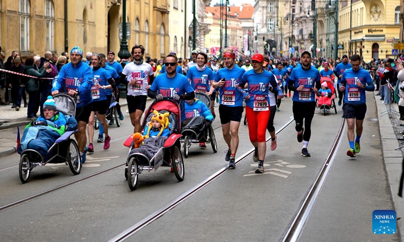 Runners take part in the Prague Half Marathon 2023 in Prague, the Czech Republic, on April 1, 2023. Prague Half Marathon 2023 was held on Saturday. (Photo by Dana Kesnerová/Xinhua)