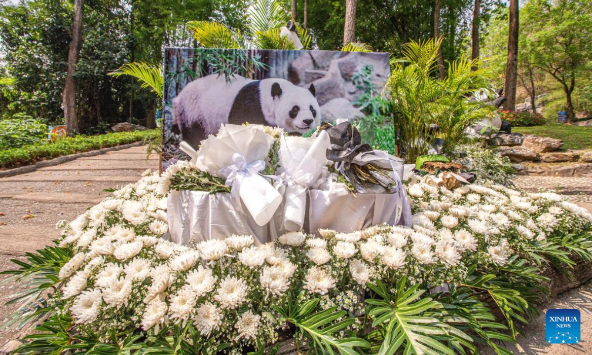 This photo taken on April 26, 2023 shows a memorial event of giant panda 