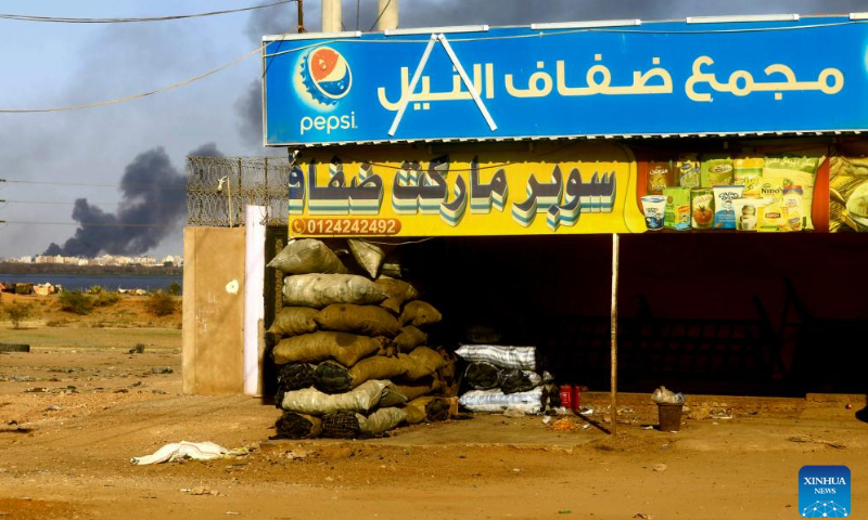 This photo taken on April 19, 2023 shows a closed shop in Khartoum, Sudan. Photo: Xinhua