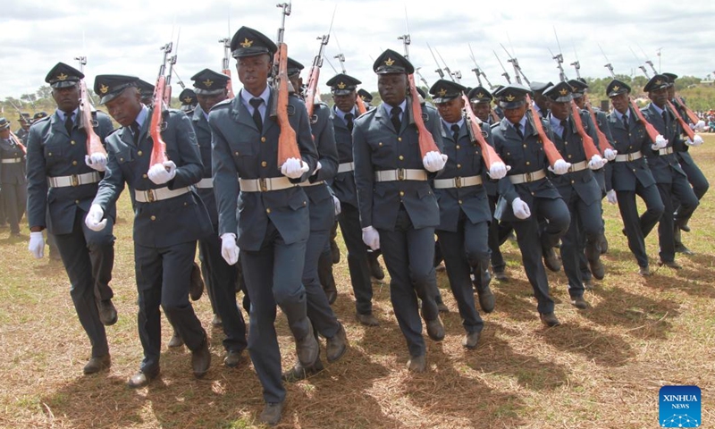 Soldiers take part in a parade during Independence Day celebrations in Mount Darwin, Mashonaland Central Province, Zimbabwe, on April 18, 2023. Zimbabwe marked its 43rd independence anniversary Tuesday with President Emmerson Mnangagwa saluting liberation and post-independence efforts as the country forges ahead to become a middle-income economy by 2030.(Photo: Xinhua)