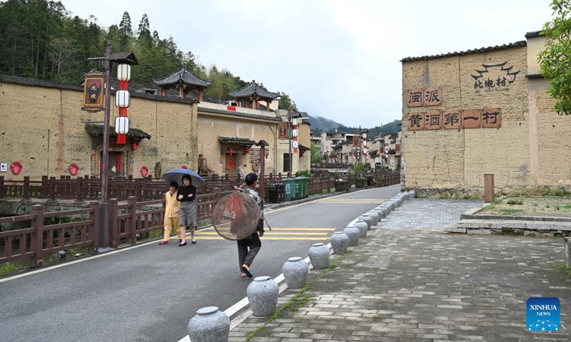 This photo taken on April 20, 2023 shows the Beiqian Village of Daixi Township in Pingnan County, southeast China's Fujian Province. Beiqian Village created a multi-format industry based on the integration of the resources of ancient village, folk culture and yellow wine culture.(Photo: Xinhua)