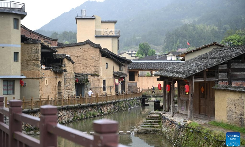 This photo taken on April 20, 2023 shows a view of Beiqian Village of Daixi Township in Pingnan County, southeast China's Fujian Province. Beiqian Village created a multi-format industry based on the integration of the resources of ancient village, folk culture and yellow wine culture.(Photo: Xinhua)