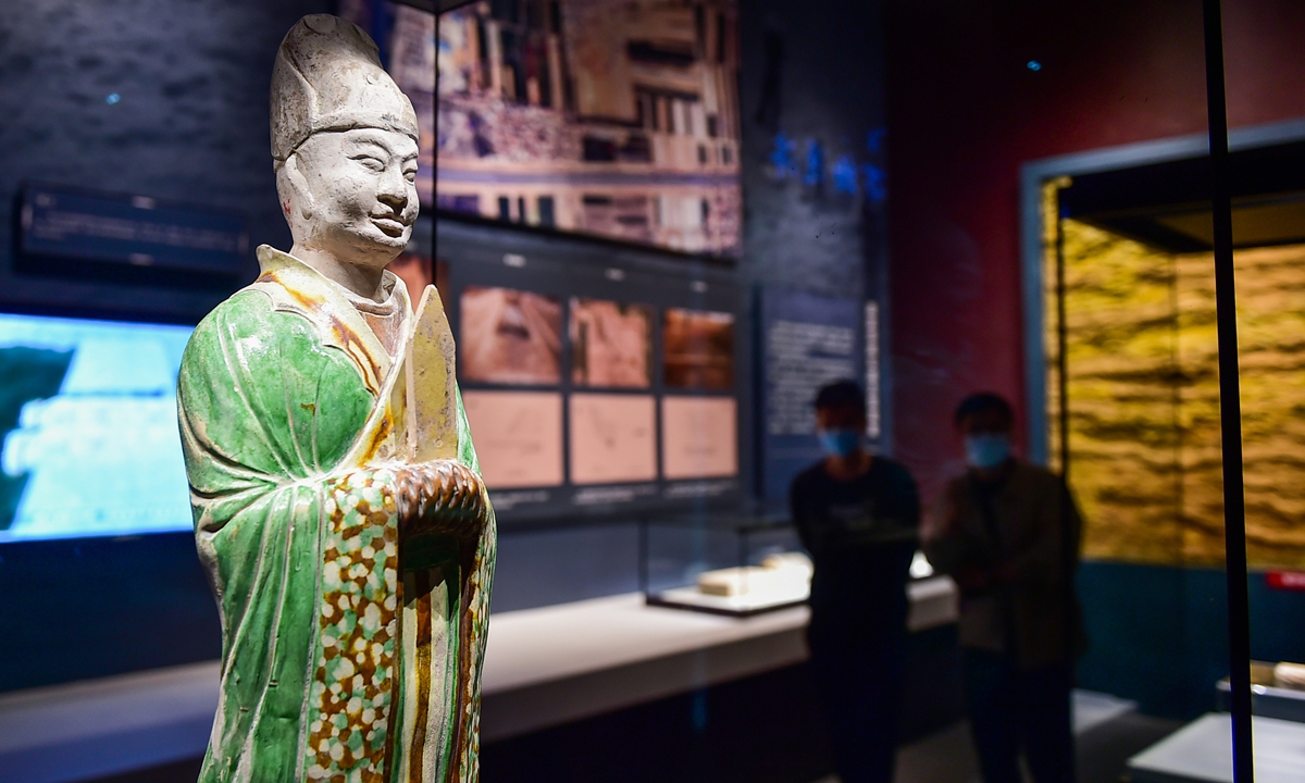 A pottery figurine at the Sui-Tang Dynasties Grand Canal Cultural Museum in Luoyang, Henan Province Photo: VCG