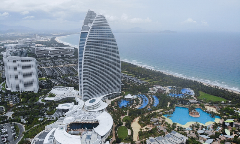 Aerial photo taken on April 4, 2020 shows the Atlantis resort in Sanya, south China's Hainan Province. Photo: Xinhua