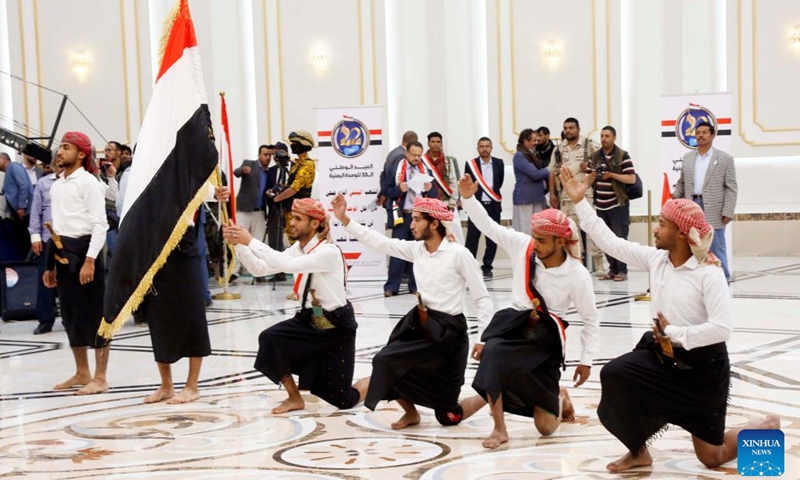 Yemenis attend an event marking the Unity Day of Yemen in Sanaa, Yemen, on May 22, 2023. Unity Day of Yemen commemorates the unification of North Yemen and South Yemen, which took place on this date in 1990.(Photo: Xinhua)