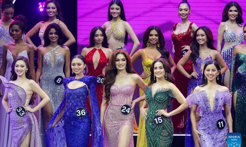 Contestants for the Binibining Pilipinas beauty pageant 2023 are seen on stage during their grand coronation night in Quezon City, the Philippines, May 28, 2023. Forty contestants vied for the Binibining Pilipinas beauty pageant 2023.(Photo: Xinhua)