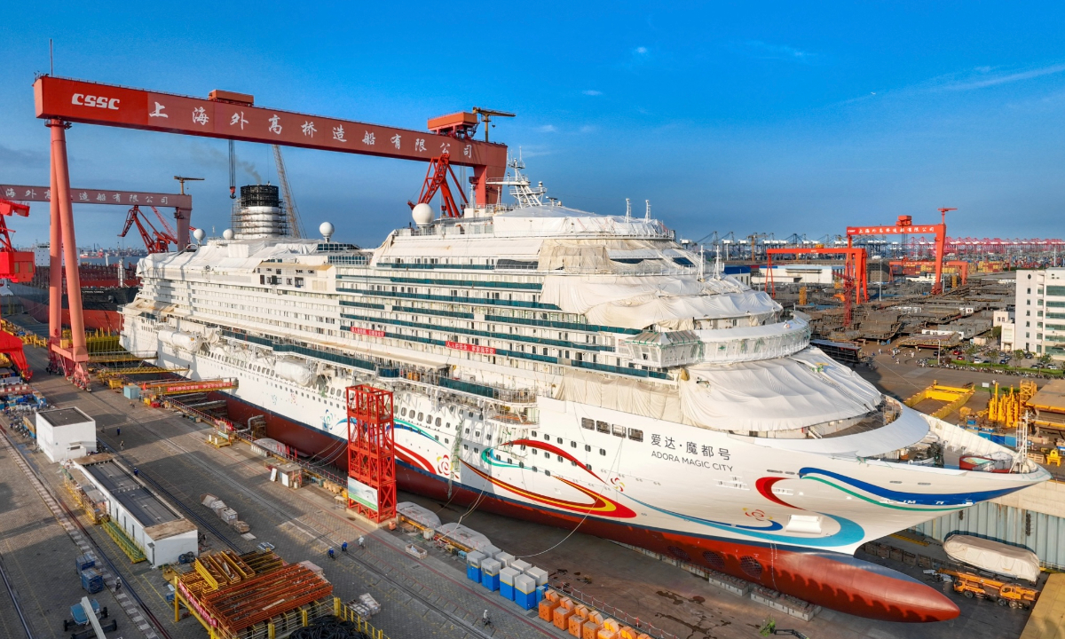 China's first domestically built large cruise ship “Adora Magic City” Photo: Screenshot of the official website of Shanghai Waigaoqiao Shipbuilding Co