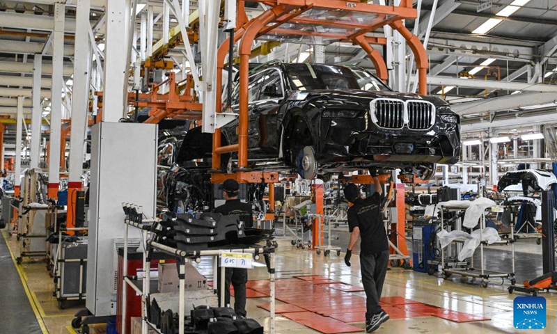 Workers assemble a BMW car at Gaya Motor Plant in Jakarta, Indonesia, June 6, 2023.(Photo: Xinhua)