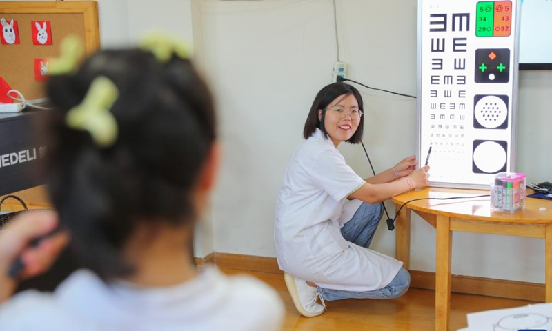 Various activities themed on eye caring held at schools across China ...