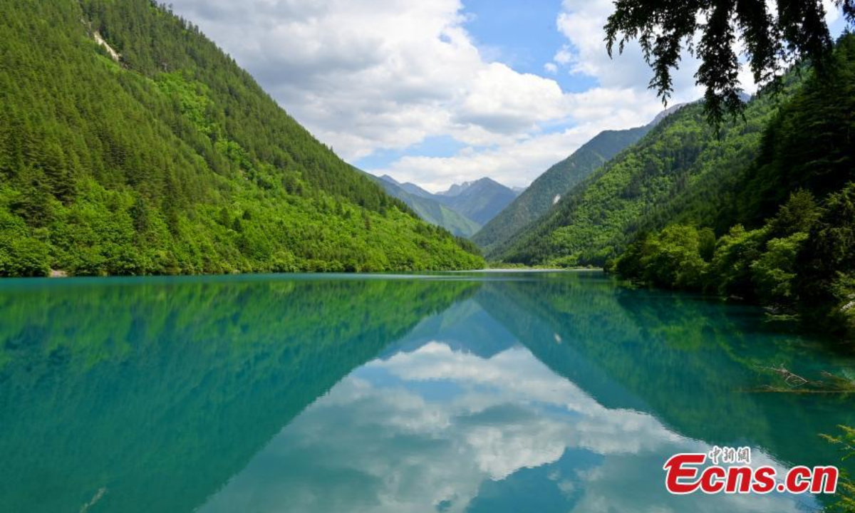 Spectacular summer scenery in Jiuzhaigou National Park, a UNESCO World Heritage site in southwest China's Sichuan Province, June 8, 2023. Waterfalls, lush forests and serene plateau lakes attract many tourists. Photo: China News Service