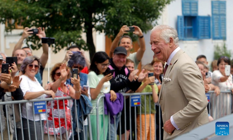 Britain's King Charles III visits the Transylvanian village of Viscri, central Romania, on June 6, 2023. King Charles is on a visit to Romania, his first visit abroad since his coronation.(Photo: Xinhua)