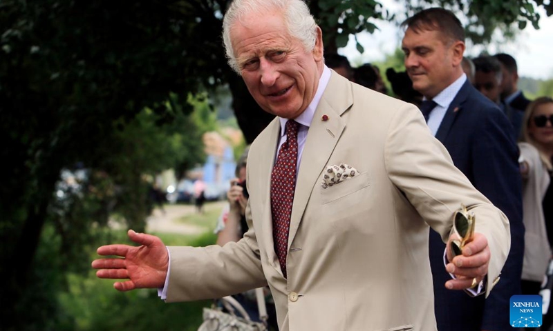 Britain's King Charles III visits the Transylvanian village of Viscri, central Romania, on June 6, 2023. King Charles is on a visit to Romania, his first visit abroad since his coronation.(Photo: Xinhua)