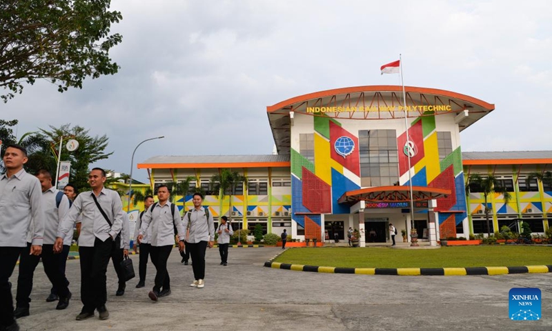 Jakarta-Bandung High-Speed Railway EMU driver trainees walk inside the campus of the Indonesian Railway Polytechnic in Madiun, East Java, Indonesia, June 7, 2023. Currently, the joint commissioning and testing of the Jakarta-Bandung High-Speed Railway (HSR) is underway in Indonesia. Personnel training related to the operation of the Jakarta-Bandung High-Speed Railway is also ongoing.(Photo: Xinhua)