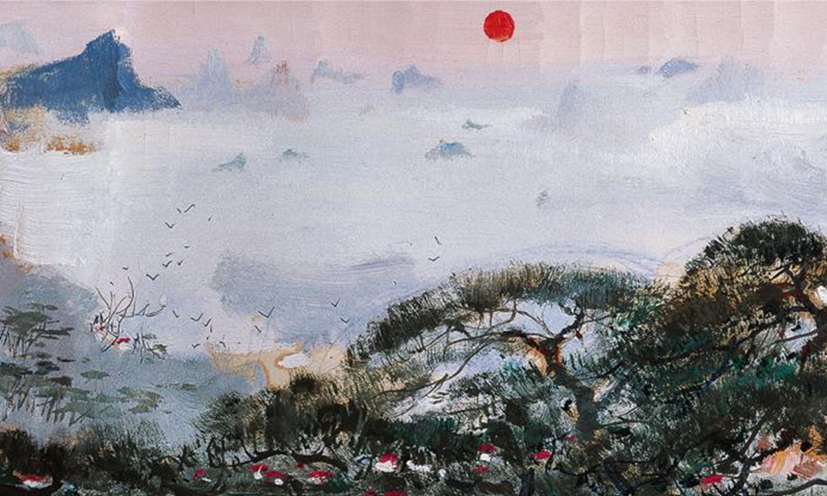 <em>Ten Thousand Kilometers of the Yangtze River</em> bu Wu Guanzhong Photo: Courtesy of Beijing Minsheng Art Museum