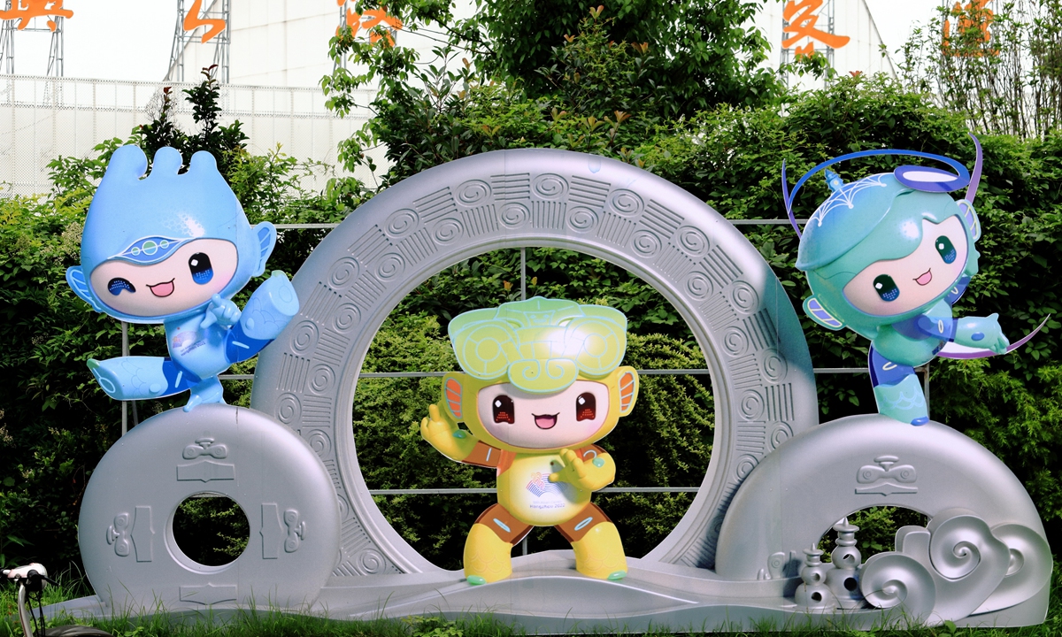 The Asian Games mascots Photo: IC