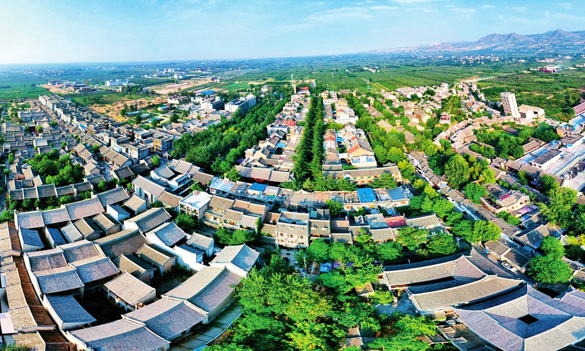 A view of <em>Yuanjiacun</em> in Northwest China's Shaanxi Province Photo: Courtesy of Xianyang Rural Revitalization Administration