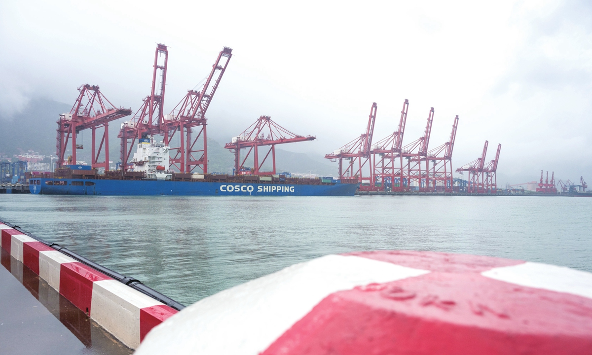 A view of the Lianyungang port in East China's Jiangsu Province Photo: Chen Tao/GT