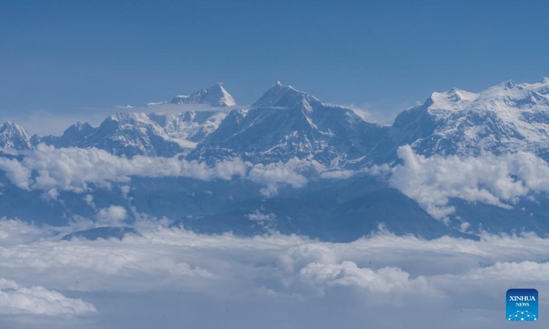 The Annapurna range is seen on a flight from Pokhara to Kathmandu in Nepal, June 25, 2023.(Photo: Xinhua)