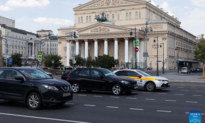 Vehicles are seen on a road in Moscow, Russia, June 26, 2023. The legal regime of the counter-terrorist operation against the Wagner private military group has been canceled in Moscow and the Moscow region due to the normalization of the current situation, said the Russian government.(Photo: Xinhua)