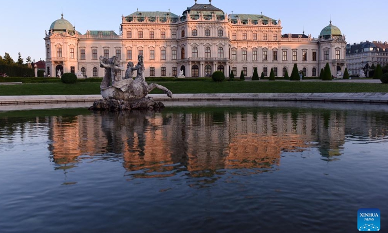 This photo taken on July 2, 2023 shows a view of the Belvedere Garden in Vienna, Austria. (Xinhua/He Canling)