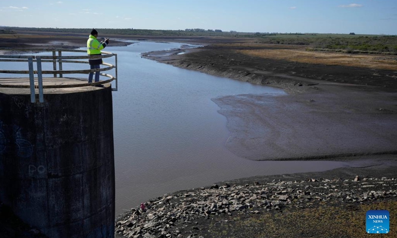 This photo taken on July 1, 2023 shows a part of Paso Severino reservoir in the Florida Department, Uruguay. Paso Severino reservoir, about 70 kilometers away from the Uruguayan capital of Montevideo, serves as an important source of potable water to the capital area. Uruguay is now facing severe drought, according to local meteorologic authority.(Photo: Xinhua)