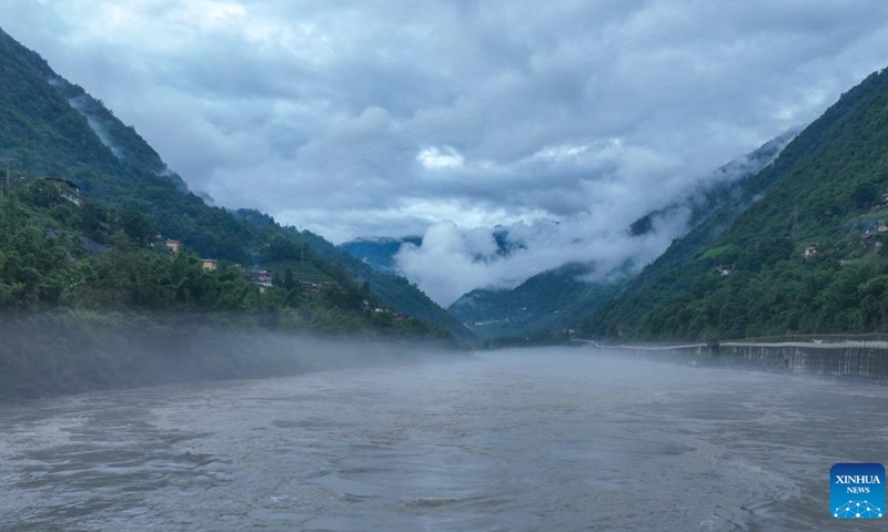 This aerial photo taken on July 4, 2023 shows the scenery of the Nujiang River in Nujiang Lisu Autonomous Prefecture, southwest China's Yunnan Province.(Photo: Xinhua)