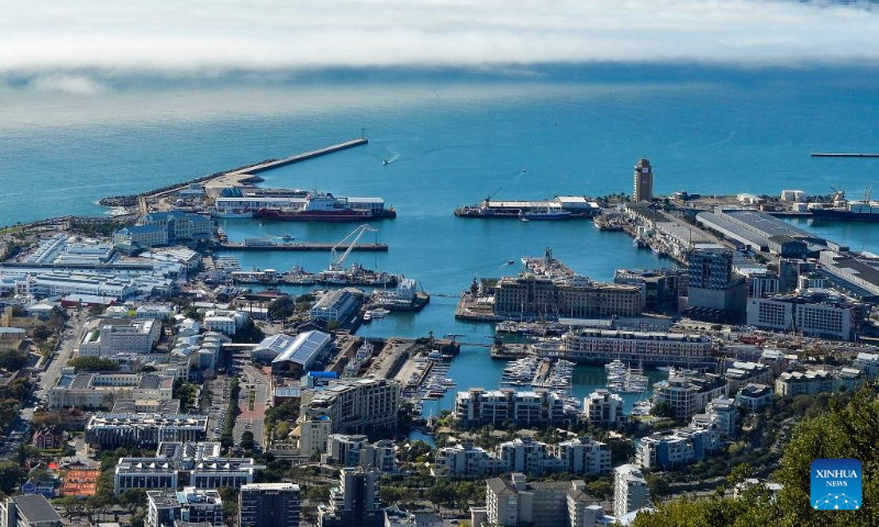 This photo taken on July 17, 2023 shows the city view of Cape Town, South Africa. (Photo by Xabiso Mkhabela/Xinhua)