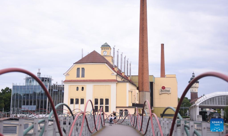 This photo taken on July 22, 2023 shows a view of Pilsner Urquell brewery in Pilsen, the Czech Republic. (Xinhua/He Canling)