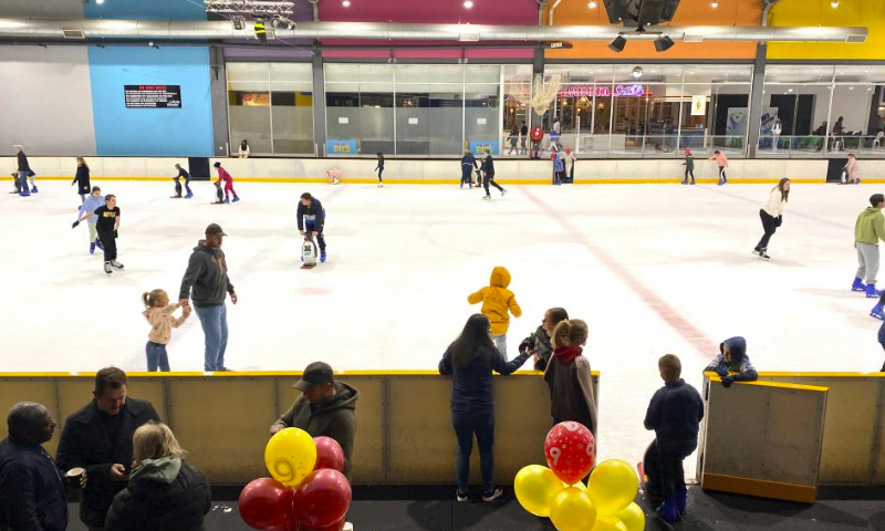 People skate at an ice rink in Johannesburg, South Africa, July 15, 2023. (Xinhua/Zhang Yudong)