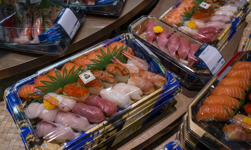 Sushi and Sashimi in a supermarket on July 11, 2023 in Hong Kong, China Photo: VCG