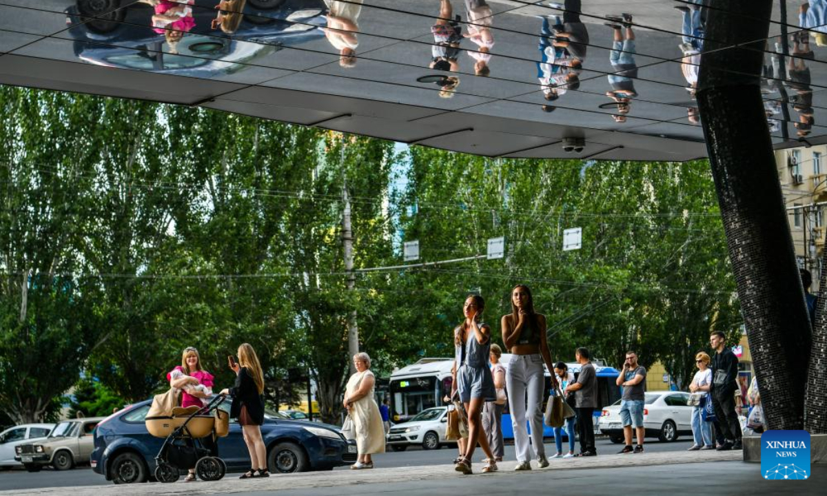 People walk on a street in Volgograd, Russia, July 12, 2023.Photo:Xinhua