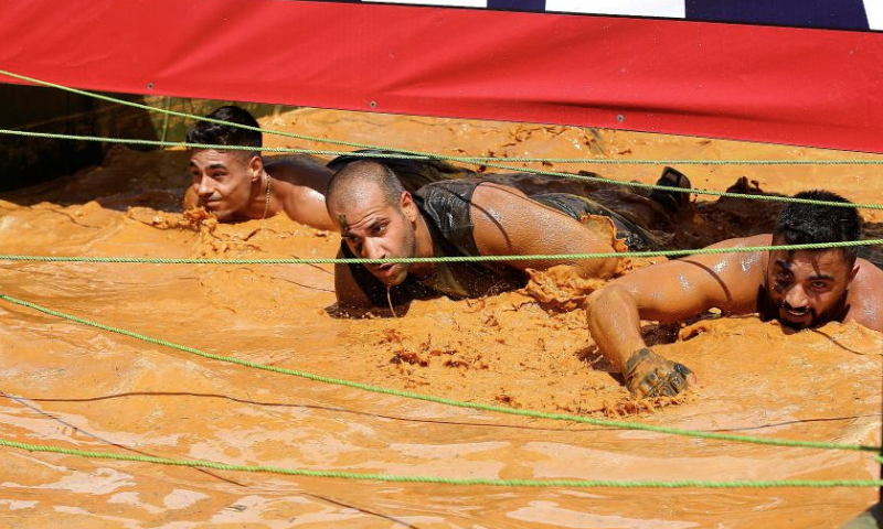 Participants take part in the Hannibal race in the Ain Zhalta area, Lebanon, on July 9, 2023. (Xinhua/Bilal Jawich)