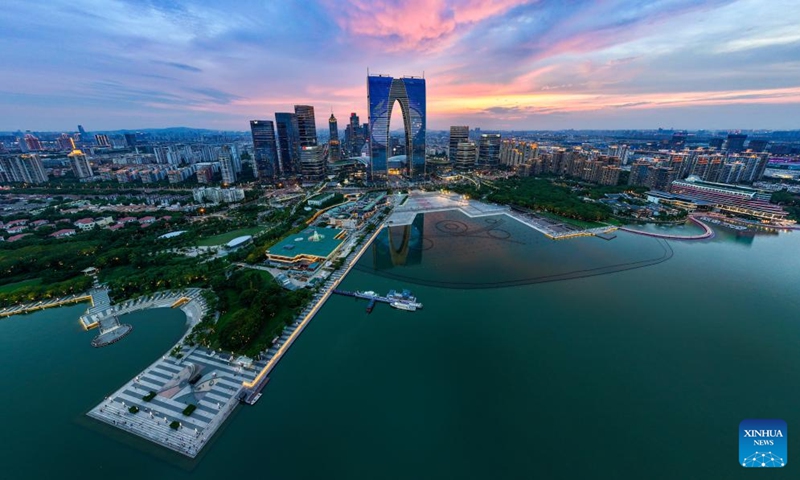 This aerial photo taken on July 3, 2023 shows an industrial park in Suzhou, east China's Jiangsu Province. Suzhou, a city with a history of over 2,500 years, is referred to as heaven on earth in a famous Chinese adage.(Photo: Xinhua)