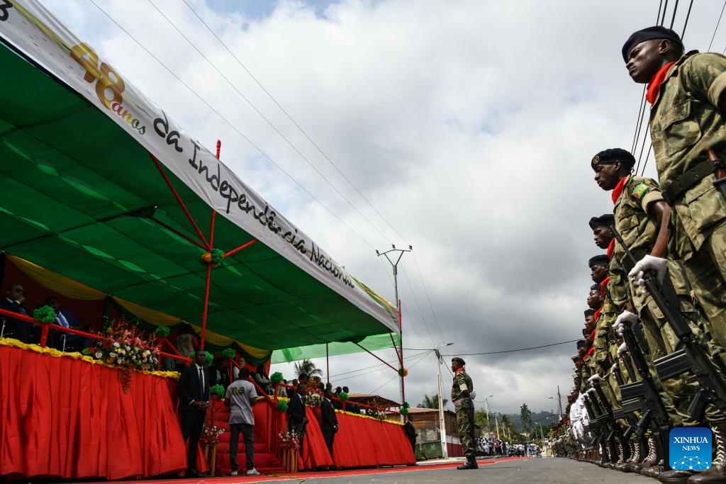 Photo taken on July 12, 2023 shows a view of the Independence Day celebrations in Guadalupe, Sao Tome Island, Sao Tome and Principe. Sao Tome and Principe celebrated the 48th anniversary of its independence here on Wednesday.(Photo: Xinhua)