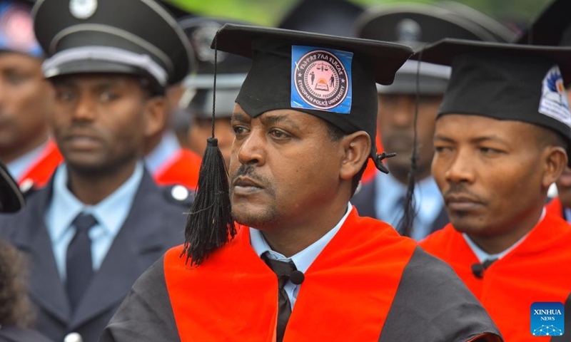 The graduation ceremony of the Ethiopian Police University is held in Addis Ababa, Ethiopia, on July 15, 2023. Over 600 cadets in various fields of studies graduated from the Ethiopian Police University on Saturday. (Photo by Michael Tewelde/Xinhua)
