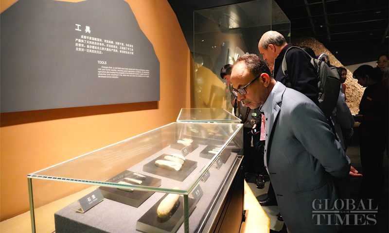 Journalists at the Jinsha Site Museum in Chengdu.  Photo: GT