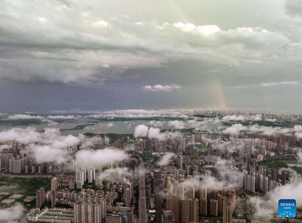 This photo taken on July 19, 2023 shows a view of Wuhan, central China's Hubei Province, after a rain.(Photo: Xinhua)