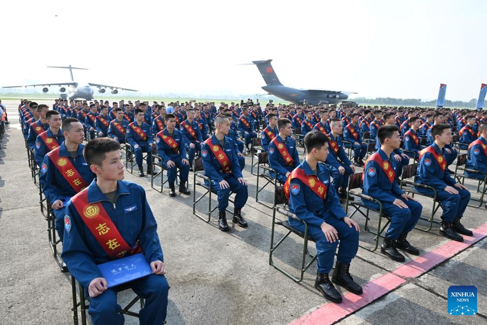 Chinese air force cadets are pictured at a military airport in Chengdu, southwest China's Sichuan Province, July 19, 2023.(Photo: Xinhua)