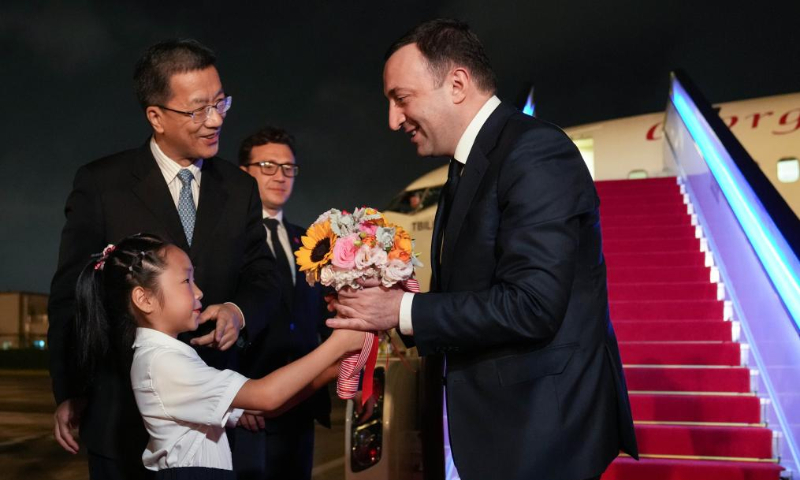 Georgian Prime Minister Irakli Garibashvili arrives in Chengdu, capital city of southwest China's Sichuan Province, July 26, 2023.

Garibashvili on Wednesday arrived in Chengdu to attend the opening ceremony of the 31st summer edition of the FISU World University Games and visit China. (Xinhua/Jiang Hongjing)