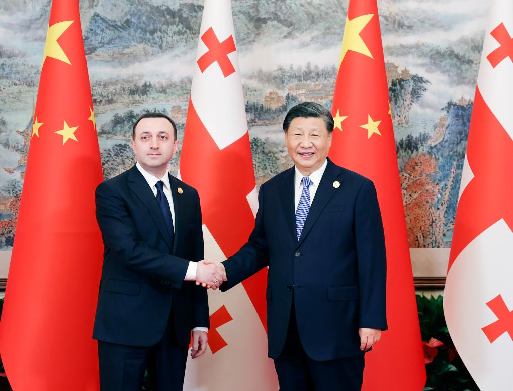 Chinese President Xi Jinping meets with Georgian Prime Minister Irakli Garibashvili in Chengdu, capital city of southwest China's Sichuan Province, July 28, 2023. Garibashvili is in Chengdu to attend the opening ceremony of the 31st summer edition of the FISU World University Games and visit China. Photo:Xinhua