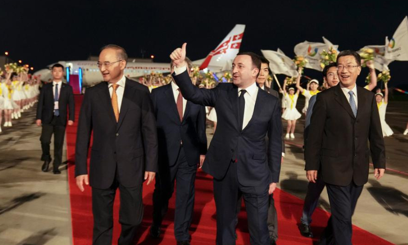 Georgian Prime Minister Irakli Garibashvili arrives in Chengdu, capital city of southwest China's Sichuan Province, July 26, 2023.

Garibashvili on Wednesday arrived in Chengdu to attend the opening ceremony of the 31st summer edition of the FISU World University Games and visit China. (Xinhua/Jiang Hongjing)