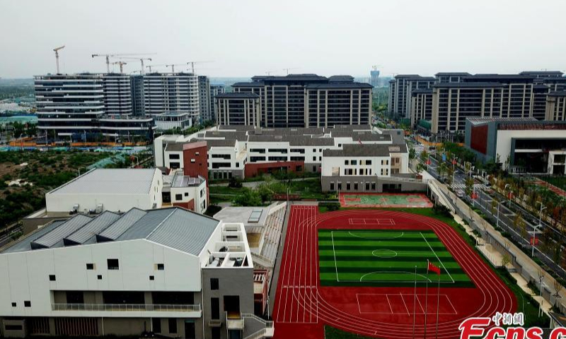 A general view of Xiongan branch of Beijing Shijia Hutong Primary School in Xiongan New Area, north China's Hebei Province, July 31, 2023. (Photo: China News Service/Han Bing)